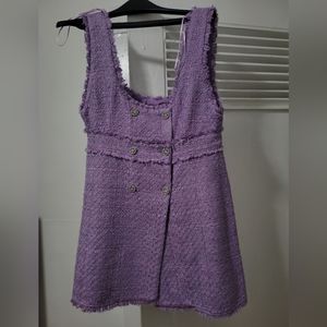 NWT Zara 'tweed' dress lilac/lavender